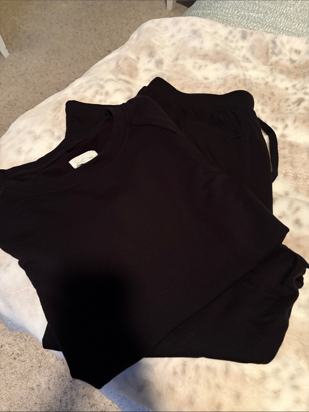 Lou & Grey SignatureSoft Black Crewneck Lounge Set XL NWOT